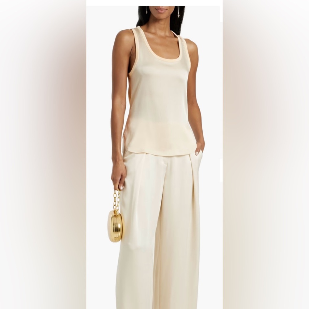 Simkhai faro satin-paneled stretch-knit tank